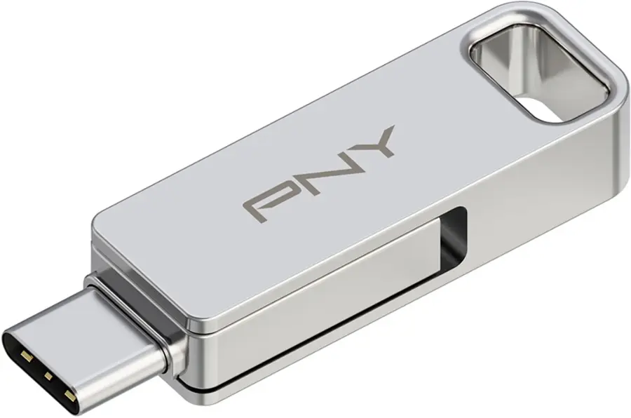 Alt View 18. PNY - 64GB DUO LINK USB 3.2 Type-C Dual Flash Drive - Silver.