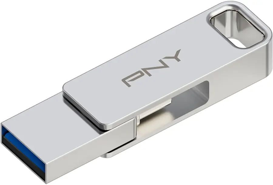 Alt View 19. PNY - 64GB DUO LINK USB 3.2 Type-C Dual Flash Drive - Silver.