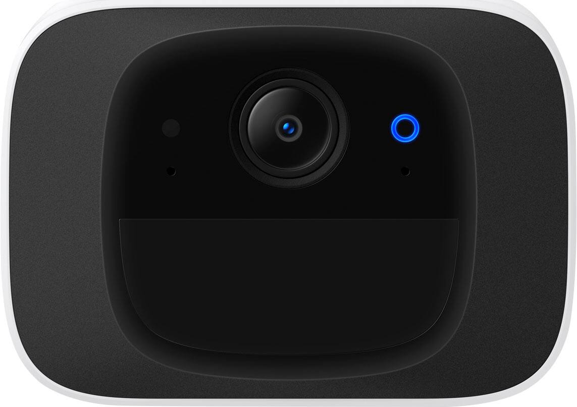 Left. eufy Security - SoloCam S220, 2 Indoor/Outdoor Wireless 2K Solar Powered Security Cameras with 16GB Homebase 3 - White.