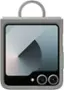 Front. Samsung - Galaxy Z Flip6 Silicone Case - Gray.