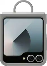Front. Samsung - Galaxy Z Flip6 Silicone Case - Gray.