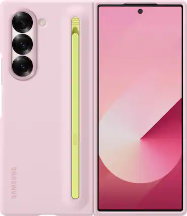 Front. Samsung - Galaxy Z Fold6 S Pen Case - Pink.