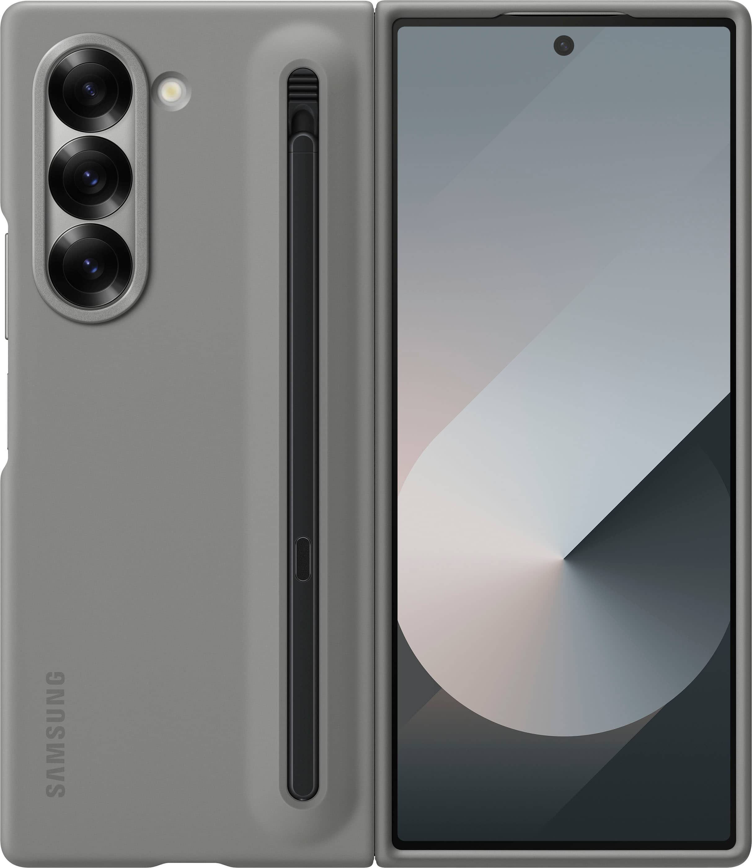 Front. Samsung - Galaxy Z Fold6 S Pen Case - Gray.