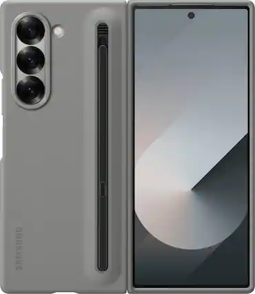 Front. Samsung - Galaxy Z Fold6 S Pen Case - Gray.