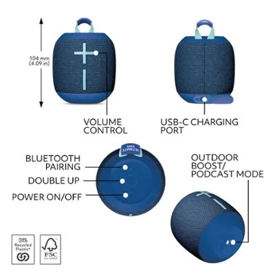Ultimate Ears WONDERBOOM 4 Portable Wireless Bluetooth