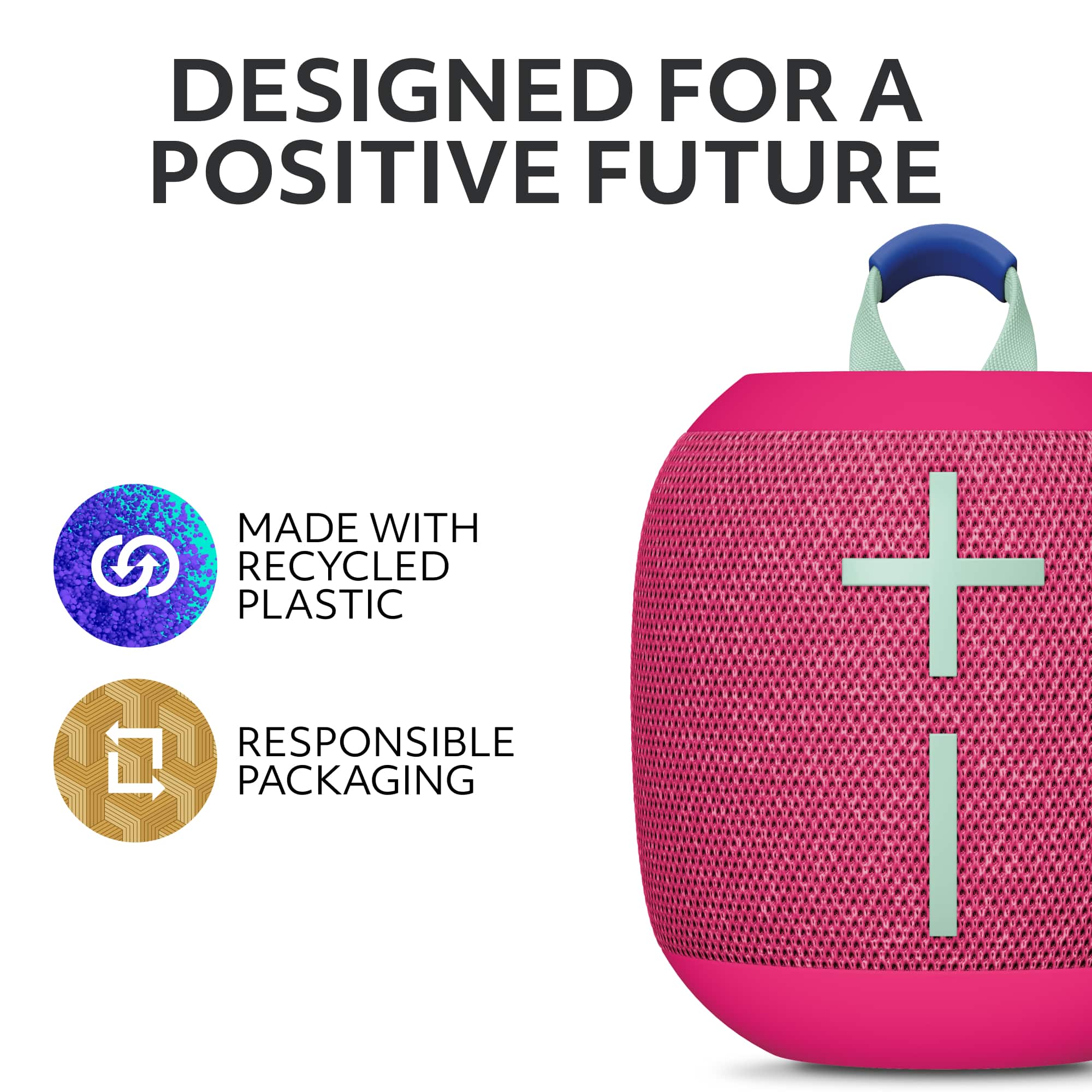 Designed for a Positive Future Made with Recycled Plastic Responsible Packaging.