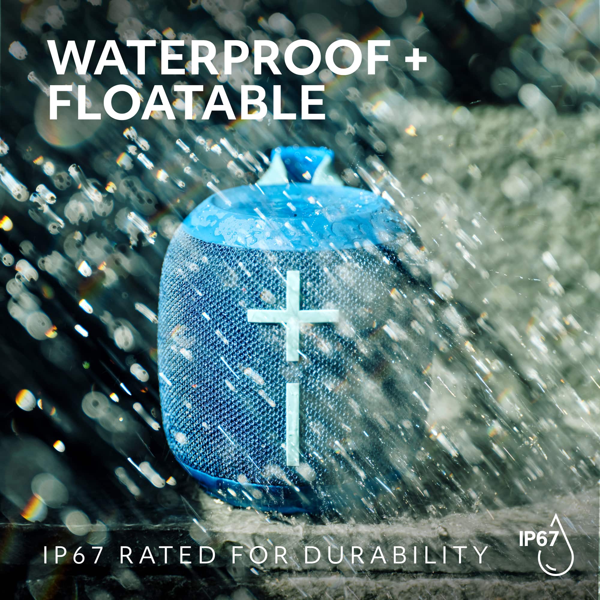 Waterproof + Floatable IP67 Rated for Durability.