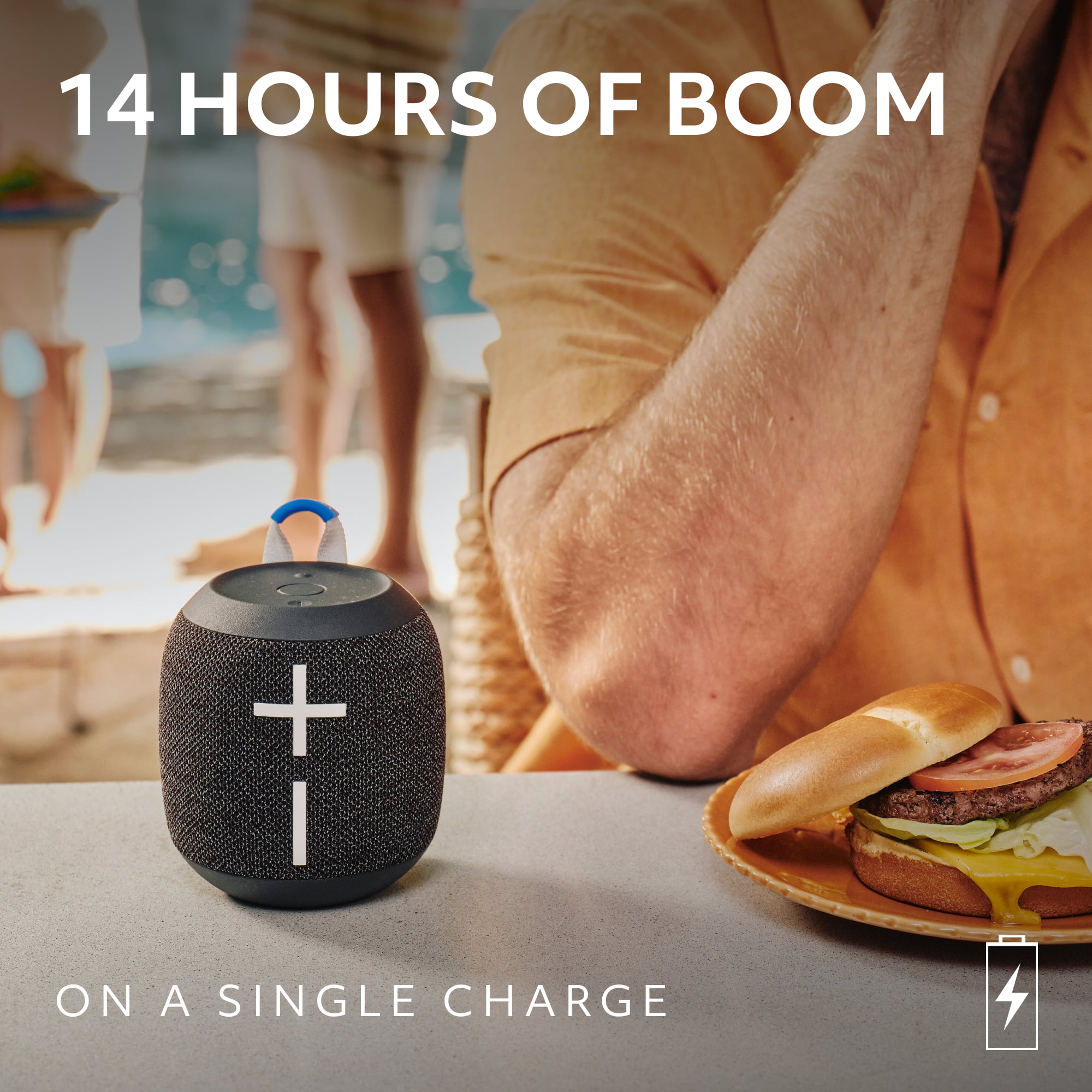 14 HOURS OF BOOM ON A SINGLE CHARGE