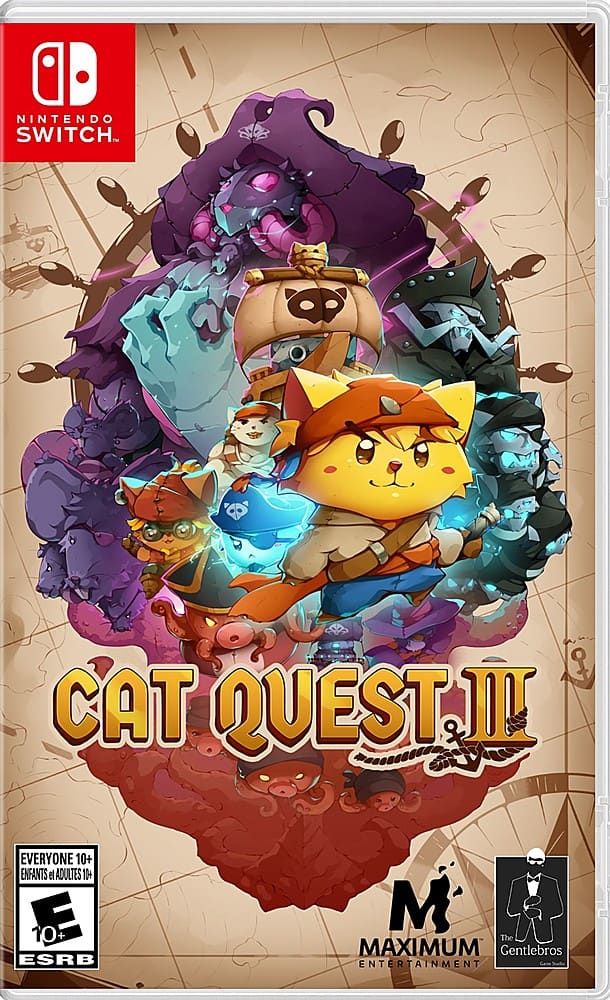 D NINTENDO SWITCH. CAT QUEST III EVERYONE 10+ ENFANTS el ADULTES 114 10+ ESRB M The MAXIMUM Gentlebros ENTERTAINMENT
