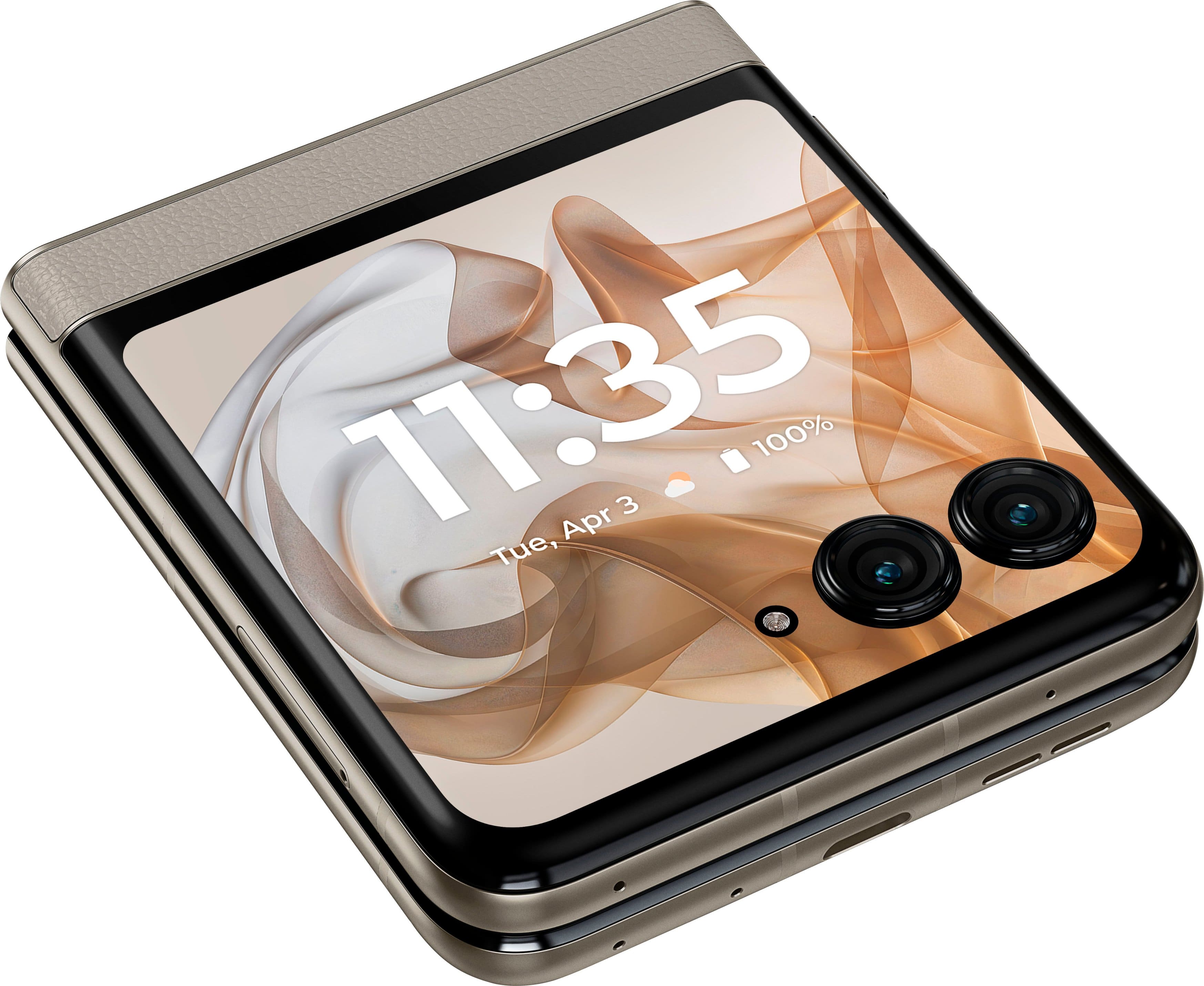 The correct text is: "11:35 Tue, Apr 3 100%".