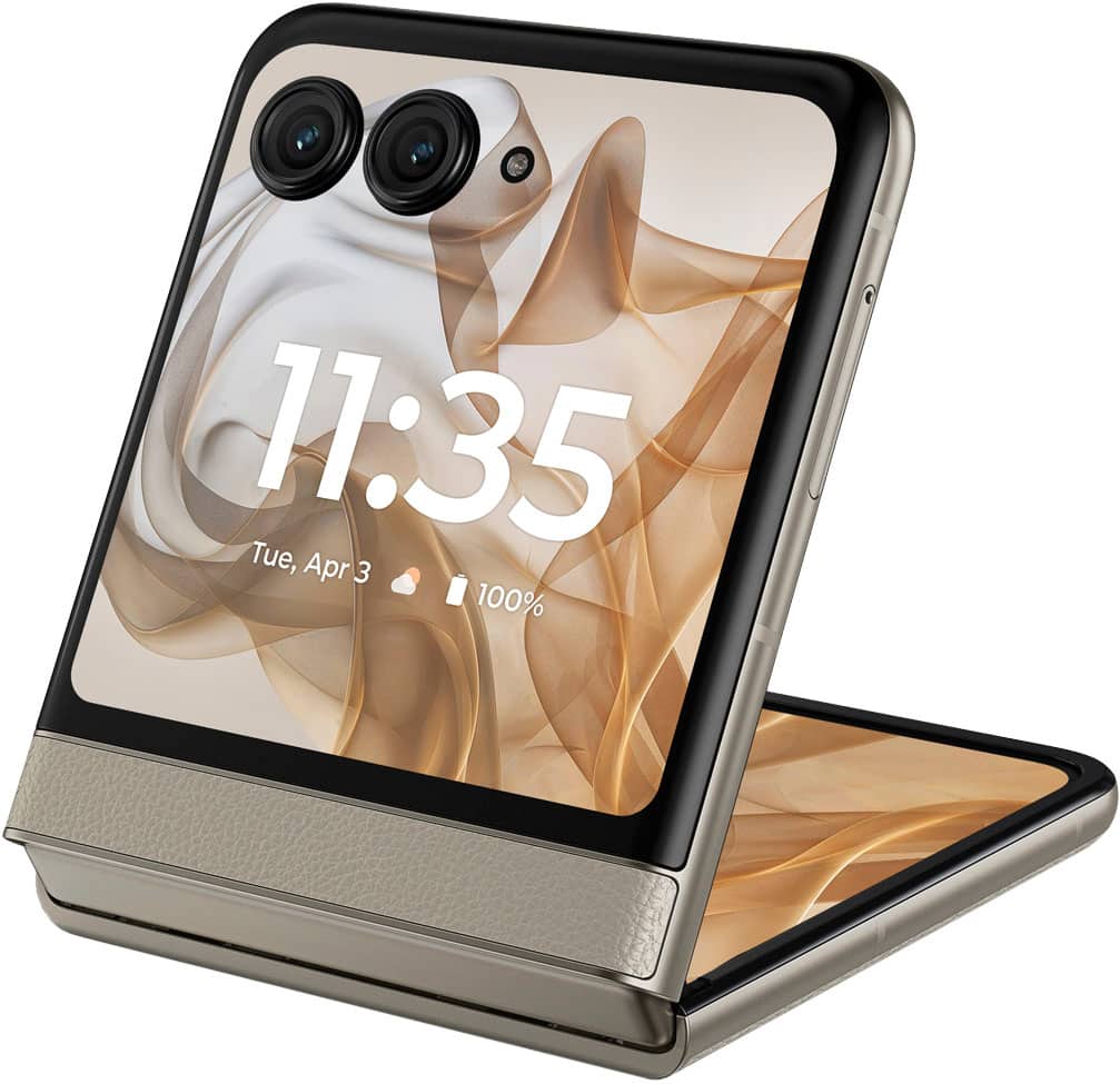 The text on the image reads "11:35 Tue, Apr 3 100%". This indicates that the time displayed is 11:35 on Tuesday, April 3rd, and the device is fully charged.