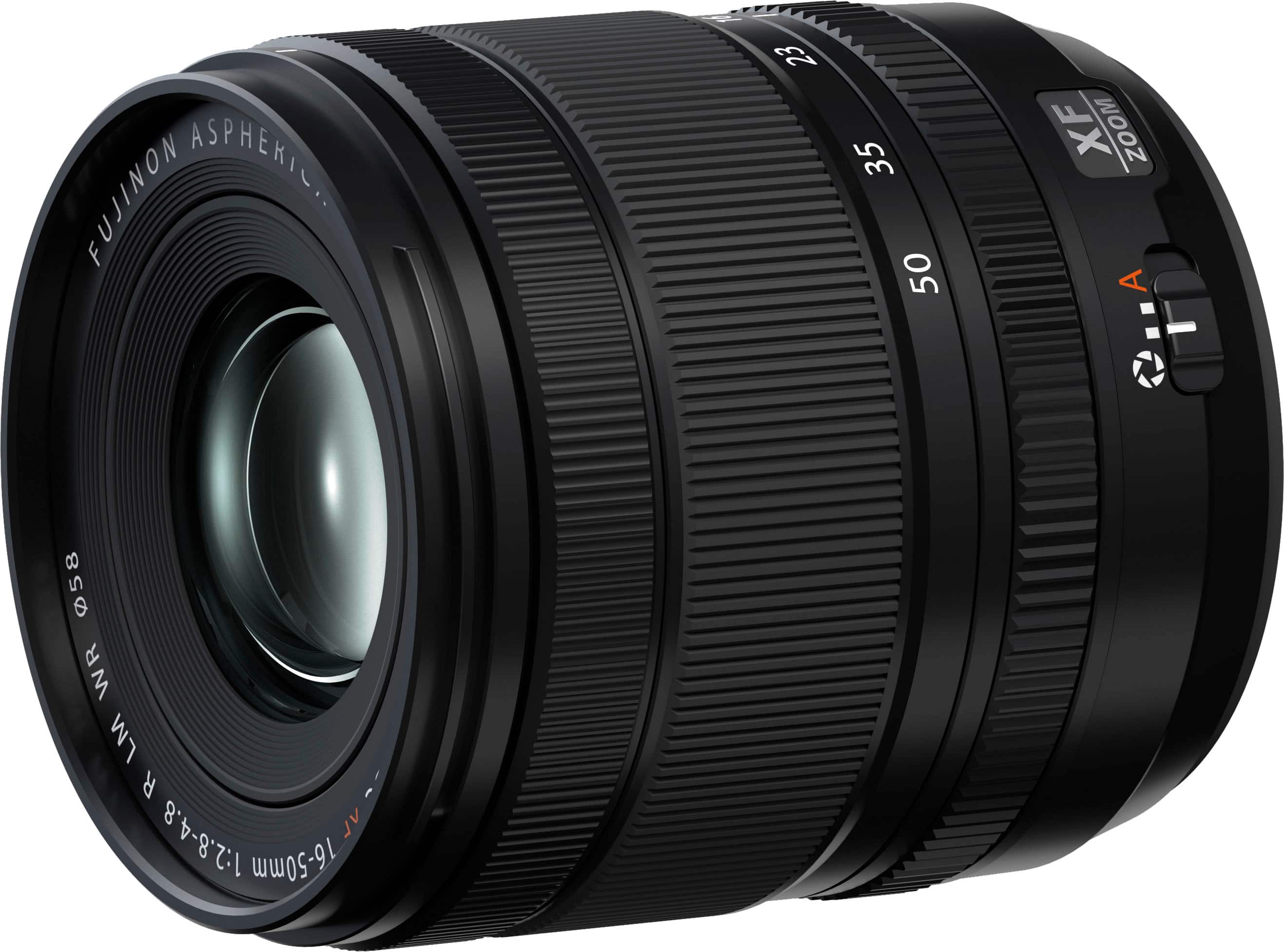 The image features a close-up of a Fujinon lens, which is a type of camera lens. The lens is mounted on a camera and has a zoom feature, allowing for adjustable focal lengths. The lens is designed for use with digital cameras and has an aperture range of f/1.2 to f/4.8. The lens is capable of capturing high-quality images and is suitable for various photography applications.