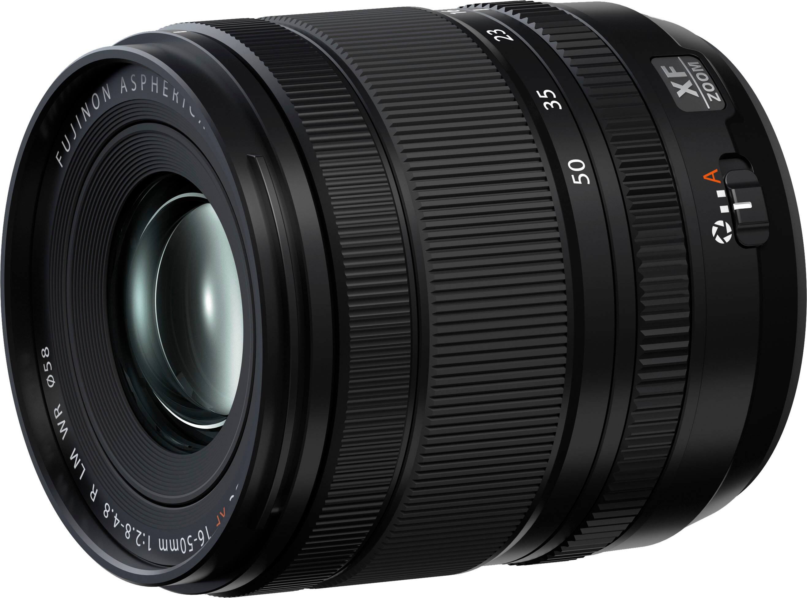 The image features a close-up of a Fujinon lens, which is a type of camera lens. The lens is mounted on a camera and has a zoom feature, allowing for adjustable focal lengths. The lens is designed for use with digital cameras and has an aperture range of f/1.2 to f/4.8. The lens is capable of capturing high-quality images and is suitable for various photography applications.