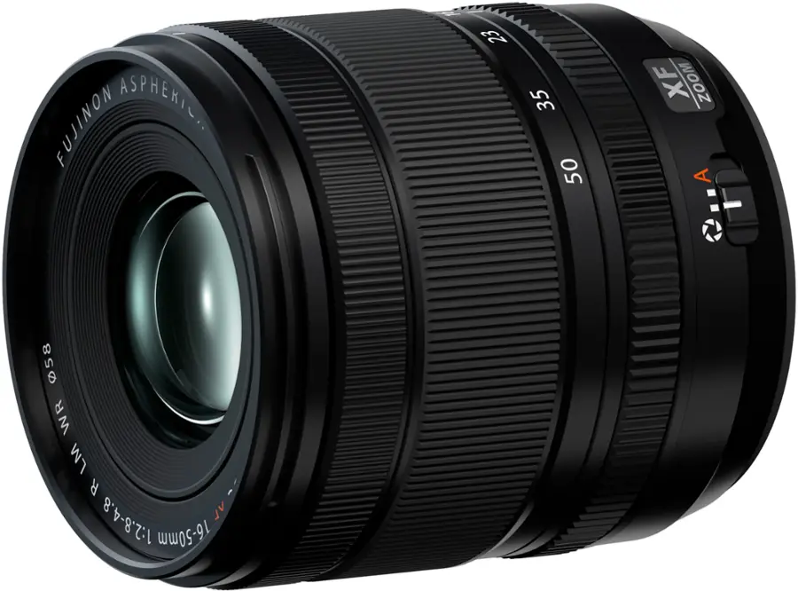 The image features a large lens, which is a Fujinon Asphetric lens. The lens is designed for a zoom camera and has a focal length of 16-50mm. The lens is made with a 1:2.8-4.8 aperture, making it suitable for various lighting conditions. The lens is also equipped with a weather-resistant feature, making it suitable for outdoor use.