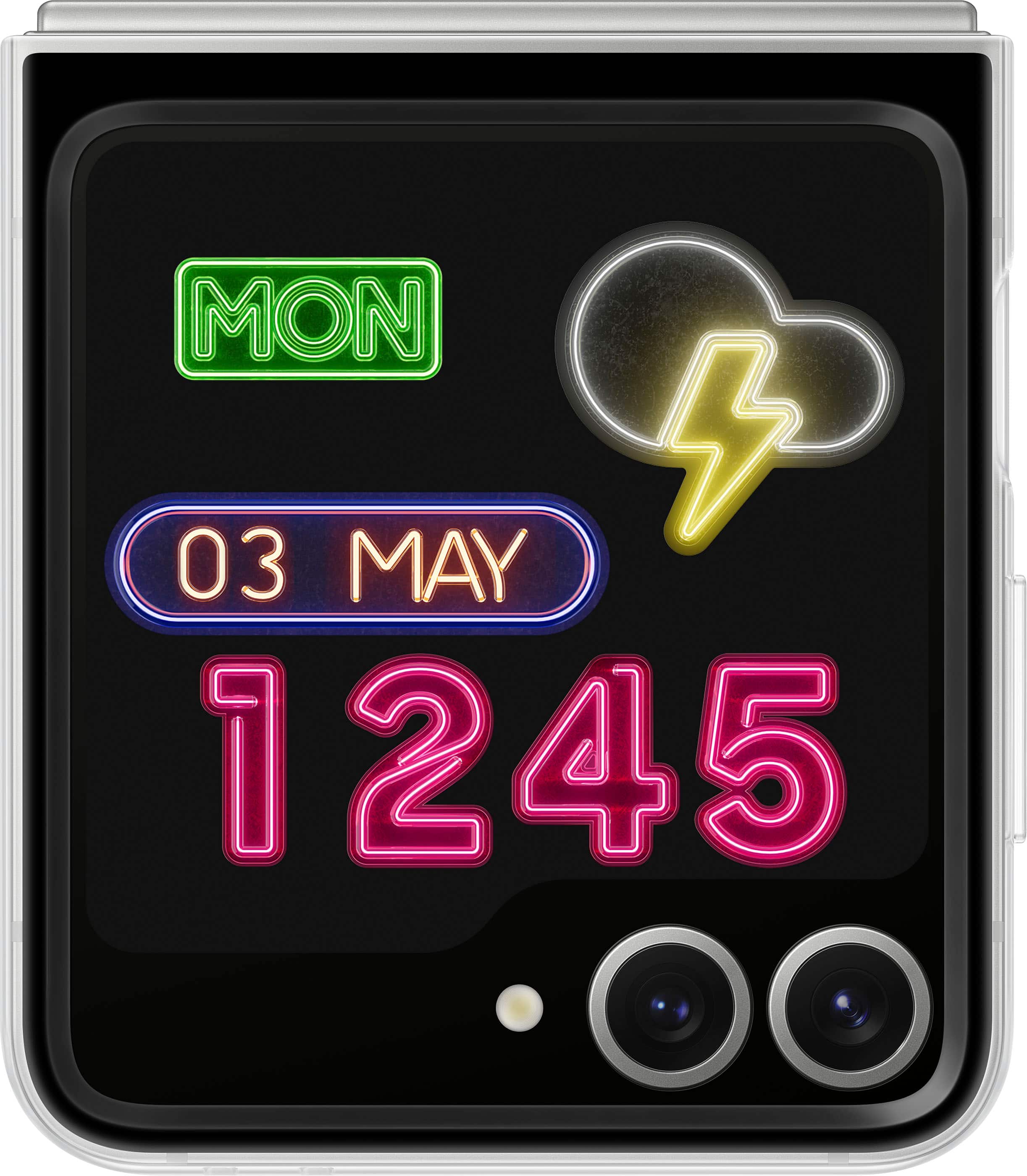 Front. Samsung - Galaxy Z Flip6 Flipsuit Case - Clear.