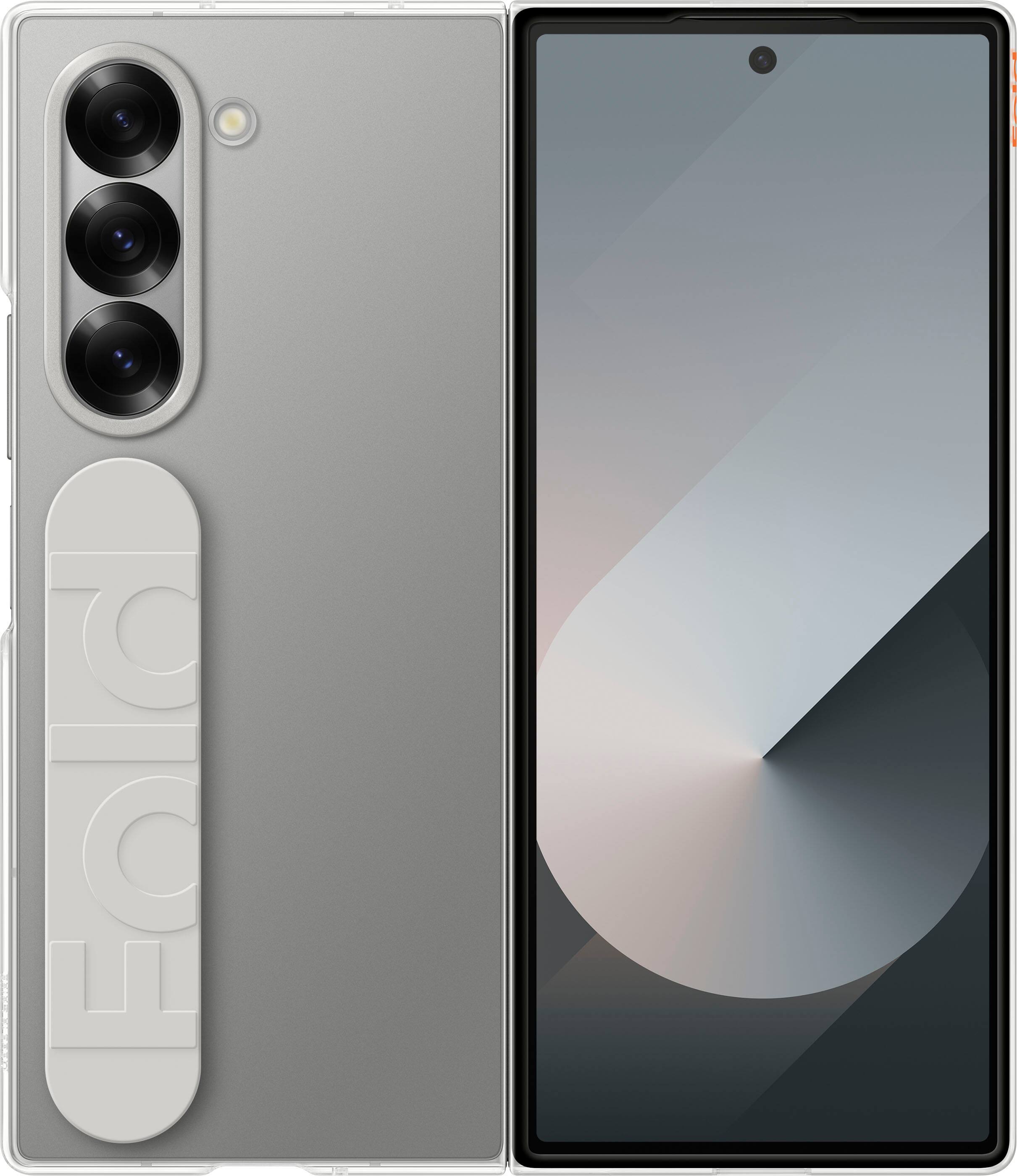 Front. Samsung - Galaxy Z Fold6 Clear Case - Clear.