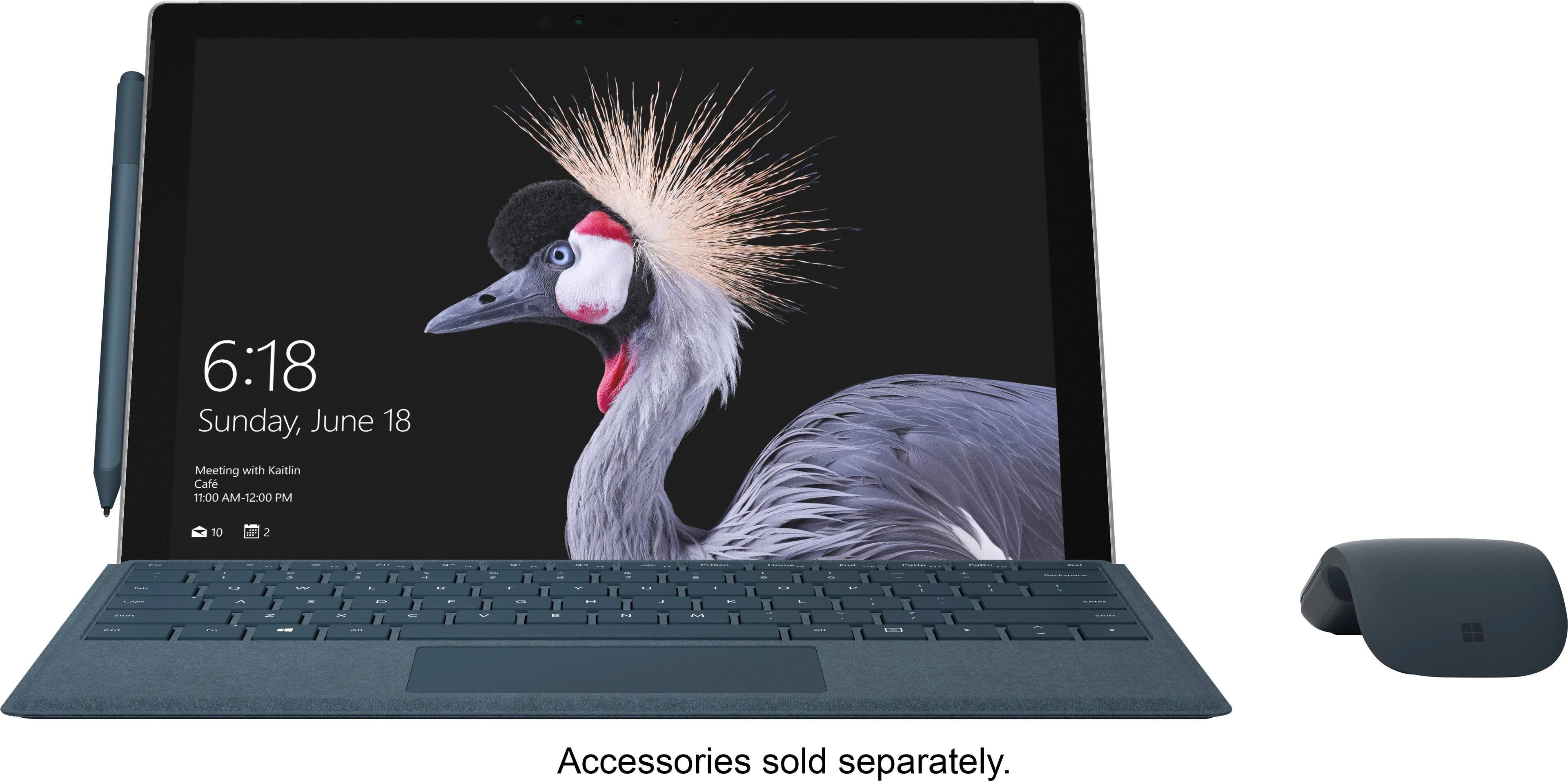 Alt View 11. Microsoft - Refurbished Surface Pro – 12.3” Touchscreen – Intel Core i5 – 4GB Memory – 128GB Solid State Drive (Latest Model) - Silver.
