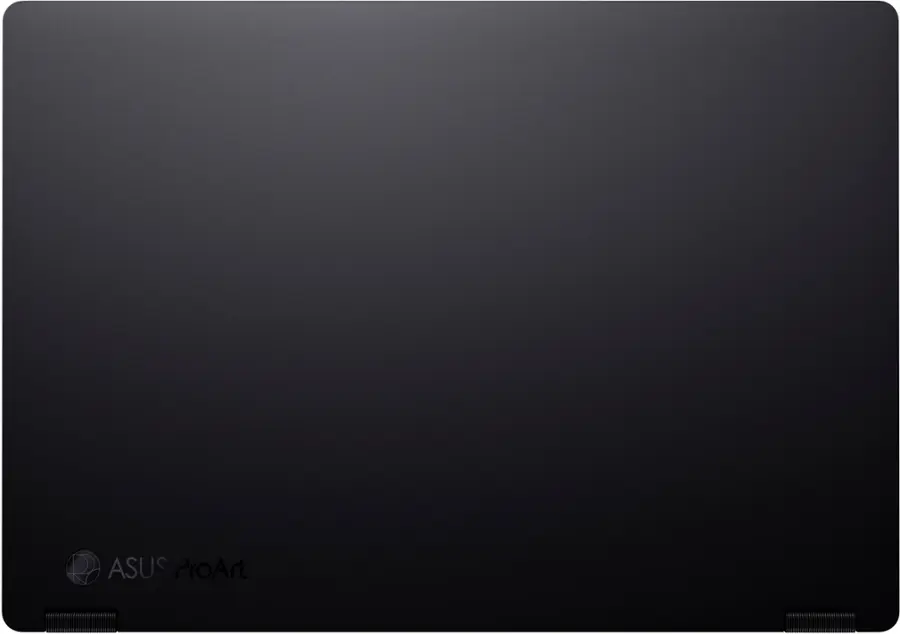 The image features a black laptop with the ASUS ProArt logo on the bottom left corner. The laptop is displayed in a close-up view, showcasing its sleek design and minimalist appearance.