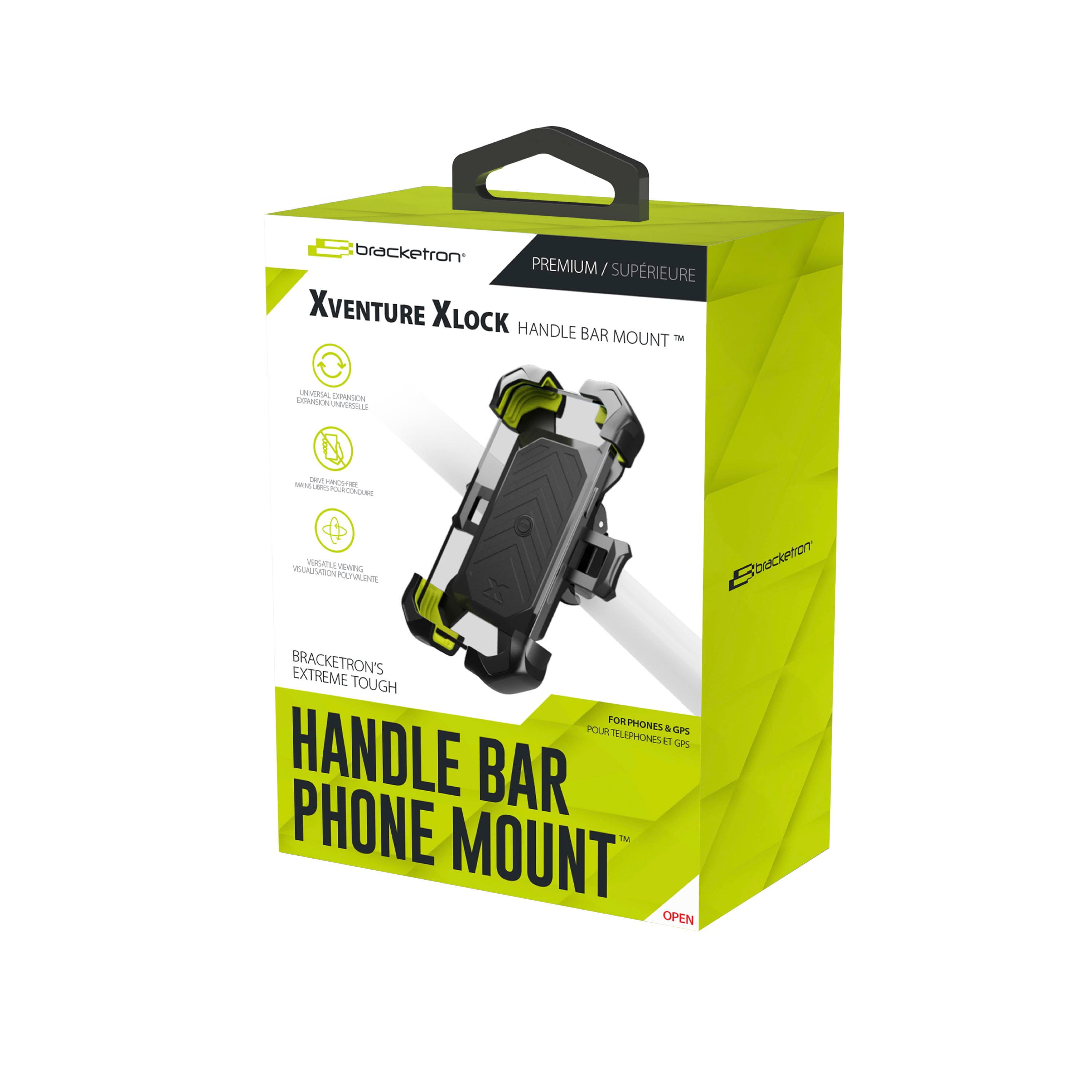 Alt View 13. Bracketron - HD X-Lock Handle Bar Mount for Most Cell Phones - Black.