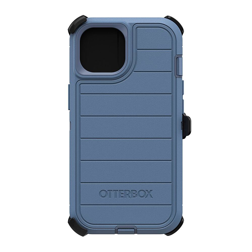 Angle. OtterBox - Defender Pro Case for Apple iPhone 15 / iPhone 14 / iPhone 13 - Baby Blue Jeans.
