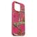 The image features a pink cell phone case with a camouflage pattern. The case is designed to protect the phone and showcase the camouflage pattern. The case is made of a durable material and can be easily attached to the phone. The camouflage pattern adds a unique and stylish touch to the phone case.