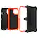 The image features a cell phone case with a Defender Pro design, which is a product of the Otterbox brand. The case is designed to protect the phone from drops and other potential damage. The case is open, revealing the phone inside, and the back of the case is also open, showcasing the Defender Pro design. The case is available in black and orange colors, providing a stylish and functional solution for phone protection.