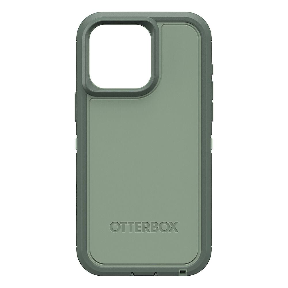 Angle. OtterBox - Defender Pro XT MagSafe Case for Apple iPhone 15 Pro Max - Emerald Isle.