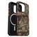 The image features a cell phone case with a camouflage pattern, specifically Realtree Camo. The case is designed to protect the phone from scratches and drops. The case is black and orange, and it is made by Otterbox. The case is designed to fit the iPhone 11 Pro Max, providing a secure and stylish way to protect the device.