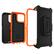 The image showcases an orange and black Otterbox case for a smartphone. The case is designed to protect the phone from drops and other impacts. The case is open, revealing the phone inside. The case is made of durable materials and features a built-in screen protector to further safeguard the device. The Defender Pro DROP+ case is a popular choice for those who want to keep their phone safe and secure.