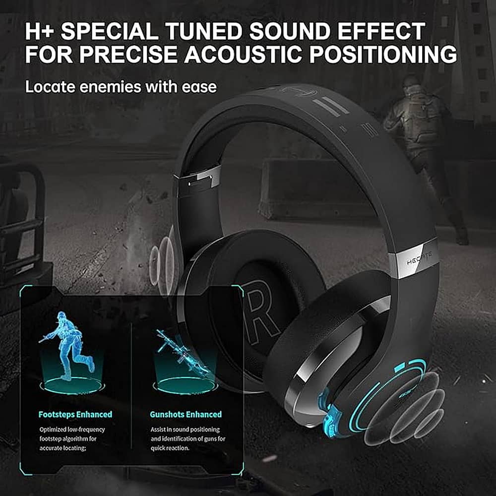 H+ SPECIAL TUNED SOUND EFFECT FOR PRECISE ACOUSTIC POSITIONING Locate enemies with ease R Hegla Footsteps Enhanced Optimized low-frequency footstep algorithm for accurate locating: Gunshots Enhanced Assist in sound positioning and identification of guns for quick reaction.
