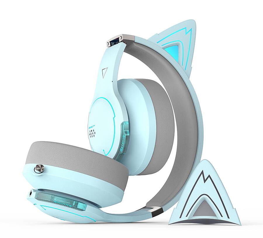Headset Bluetooth Blue Cat Ear Gaming Headset Cat Ears Headset