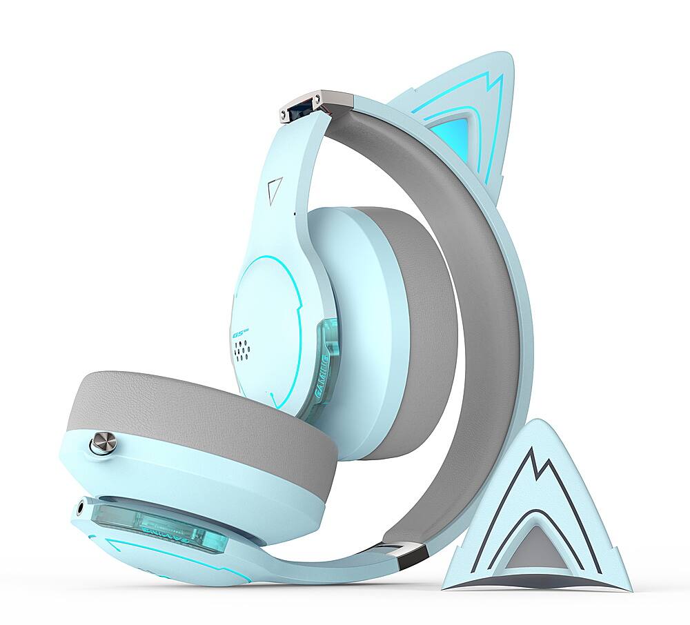Alt View 10. Edifier - G5BT CAT Wireless Gaming Headset w/ Magnetic Cat Ears, 36 Hour Battery Life for Xbox, Playstation, Nintendo, Mobile & PC - Sky Blue.