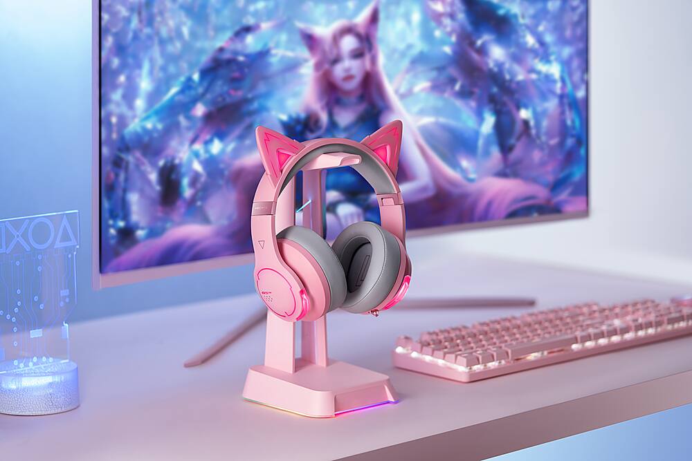 Alt View Zoom 13. Edifier - G5BT CAT Wireless Gaming Headset w/ Magnetic Cat Ears, 36 Hour Battery Life for Xbox, Playstation, Nintendo, Mobile & PC - Pink.