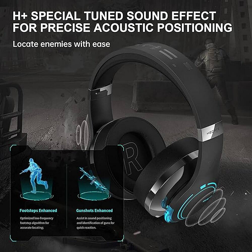 H+ SPECIAL TUNED SOUND EFFECT FOR PRECISE ACOUSTIC POSITIONING Locate enemies with ease R Hegla Footsteps Enhanced Optimized low-frequency footstep algorithm for accurate locating: Gunshots Enhanced Assist in sound positioning and identification of guns for quick reaction.