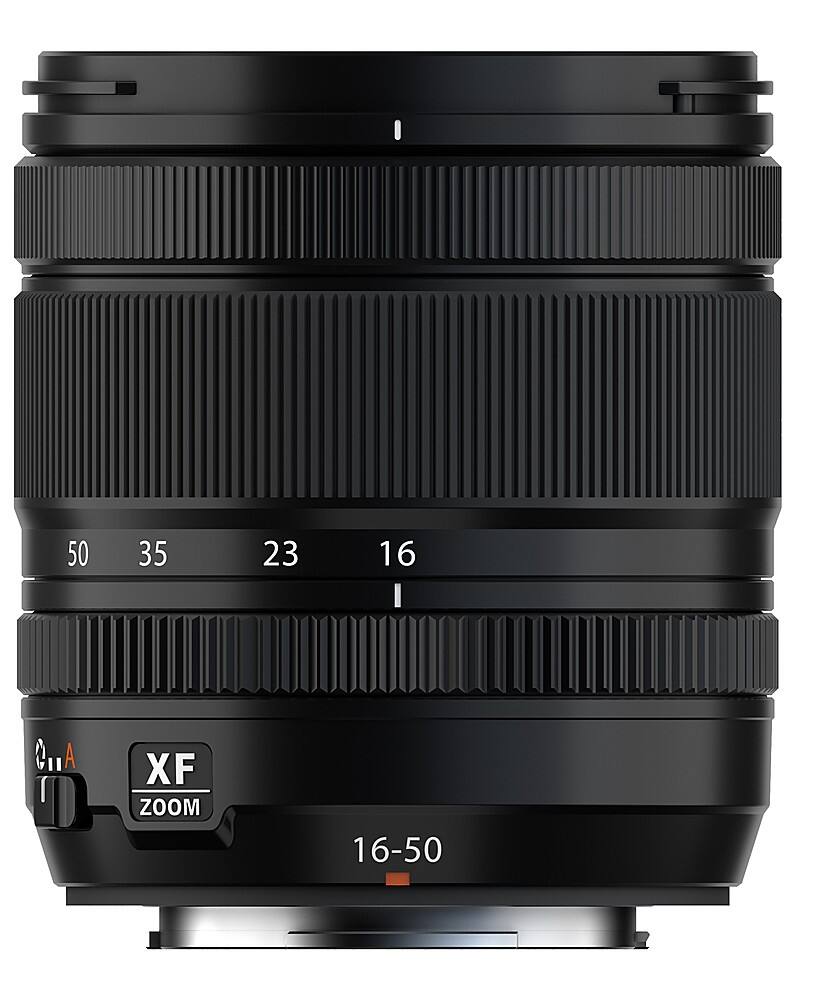The image features a close-up of a zoom lens, which is a type of camera lens designed to provide a wide range of focal lengths. The lens is black and has a white background, allowing the viewer to focus on the lens itself. The lens is a zoom lens, which means it can adjust its focal length to capture different perspectives and distances.