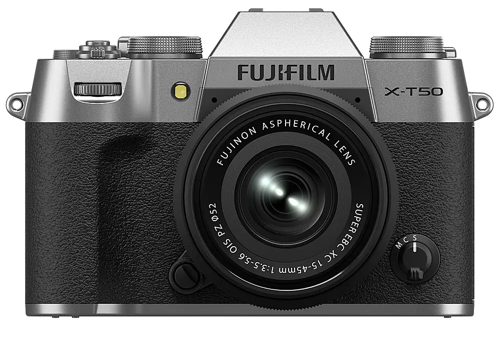 Fujifilm - X-T50 Mirrorless Camera with XC15-45mmF3.5-5.6 OIS PZ Lens - Silver