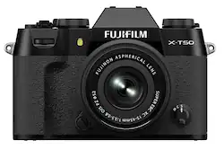 Fujifilm - X-T50 Mirrorless Camera with XC15-45mmF3.5-5.6 OIS PZ Lens - Black - Front_Zoom