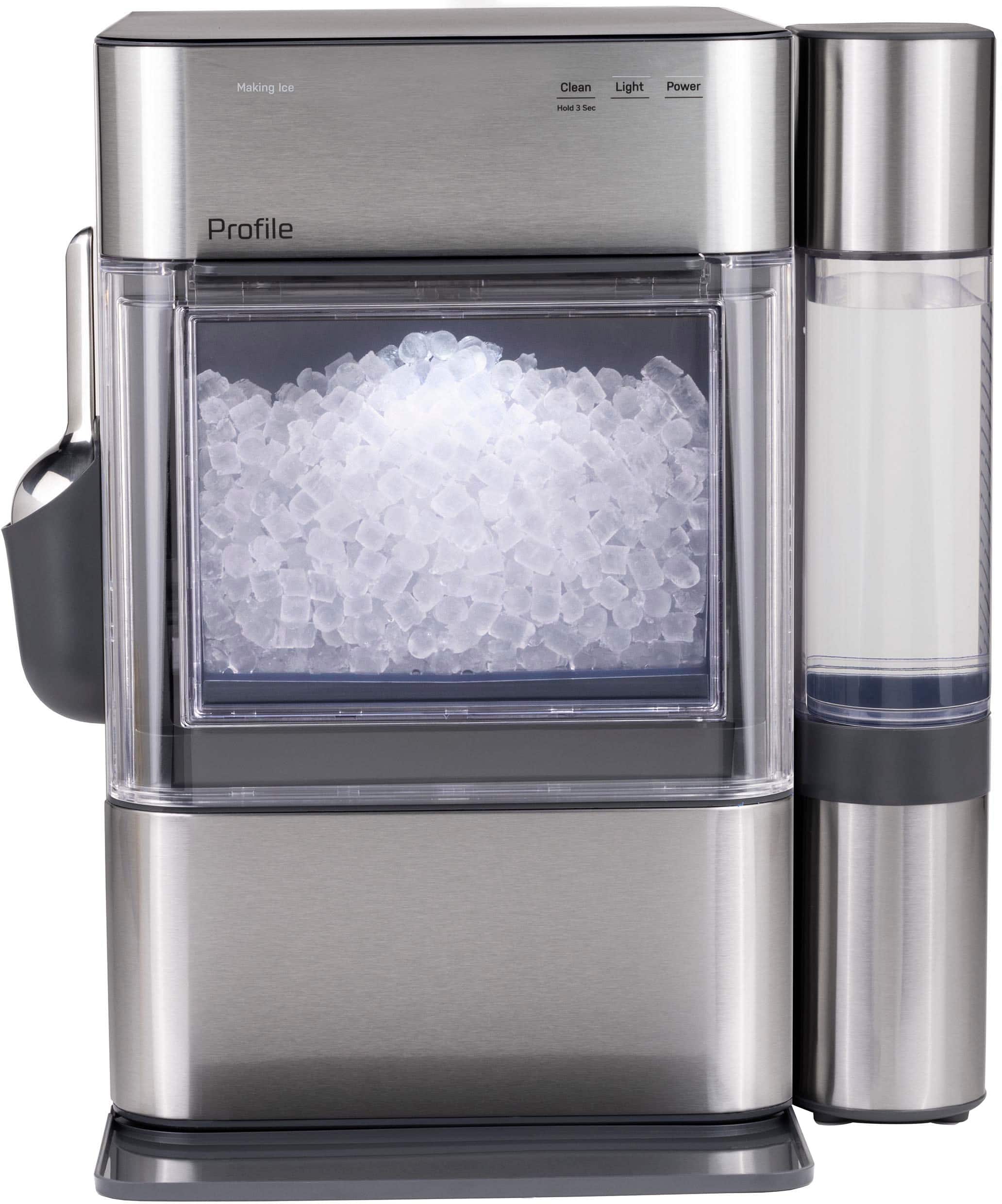 GE Profile - Opal 2.0 Ultra Nugget Ice Maker with Side Tank and Scale Inhibiting Filter - Stainless Steel - Front_Zoom