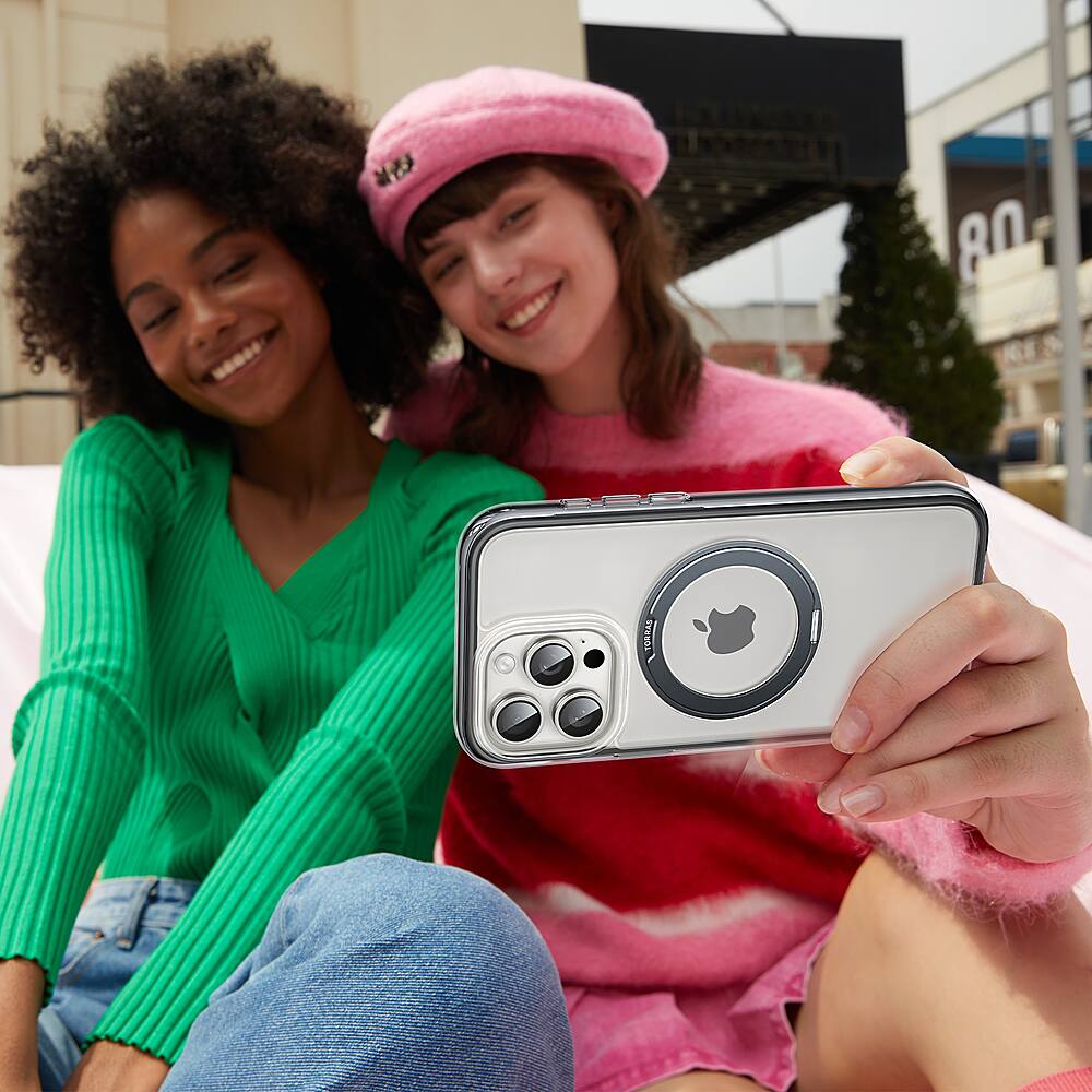 Alt View 16. TORRAS - UPRO Ostand SSR AirBounce Case iPhone15 Pro Max - Clear Black.