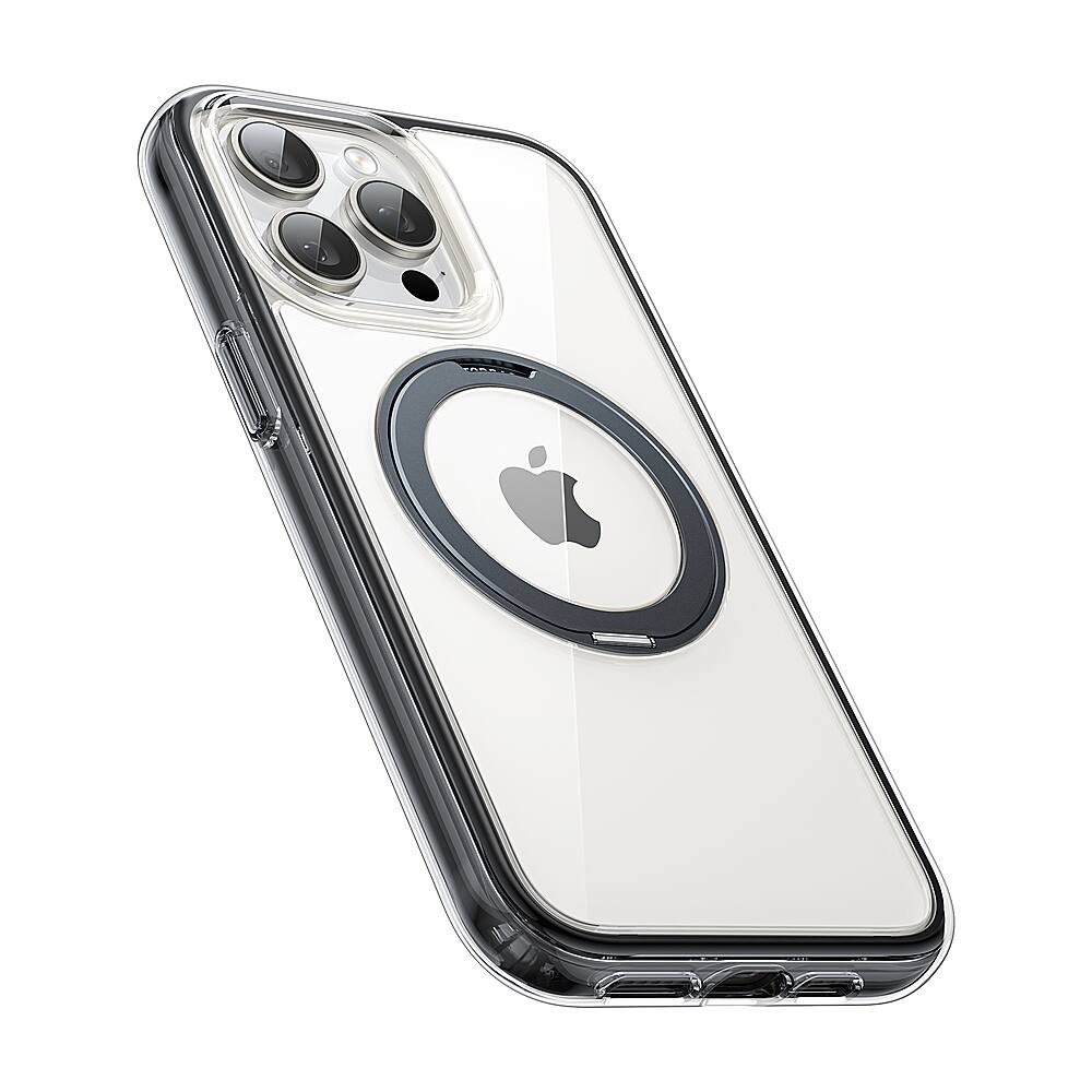 Alt View 1. TORRAS - UPRO Ostand SSR AirBounce Case iPhone15 Pro Max - Clear Black.