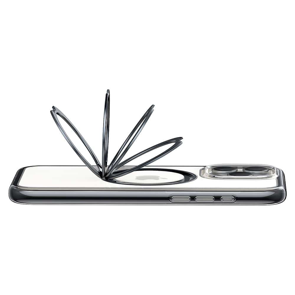 Alt View 3. TORRAS - UPRO Ostand SSR AirBounce Case iPhone15 Pro Max - Clear Black.