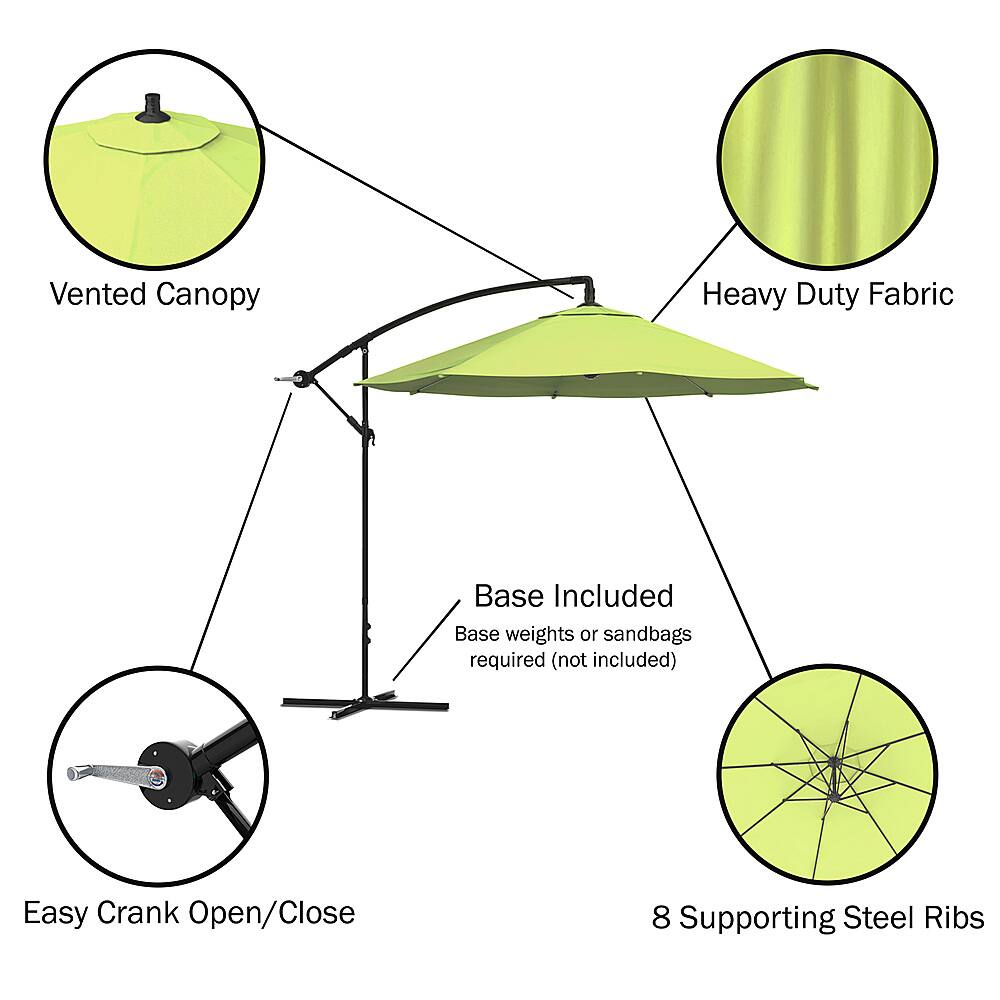 Pure Garden 10Ft Offset Patio Umbrella Lime Green 50102LG Best Buy