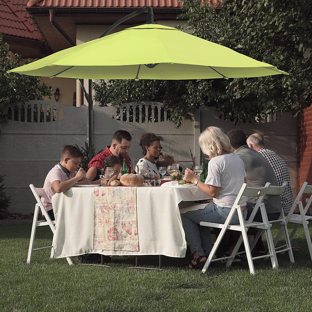 Pure Garden 10Ft Offset Patio Umbrella Lime Green 50102LG Best Buy
