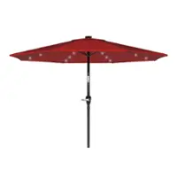 Pure Garden - Solar LED 10-Ft Patio Umbrella - Red - Front_Zoom