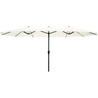 Pure Garden - 15-Ft Double Patio Umbrella - Beige - Front_Zoom