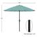The image features a blue umbrella with a pole diameter of 1.5 inches. The umbrella is open and ready to use. The pole is 108 inches long, and the umbrella itself is 92 inches in diameter.