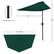 The image features a green umbrella with a pole diameter of 1.5 inches. The umbrella is 92 inches wide, which is equivalent to 9 feet.