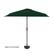 The image features a large green umbrella without a base. The umbrella is open and ready to provide shade or protection from the elements. The absence of a base suggests that the user would need to find a suitable stand or base to support the umbrella and keep it stable.