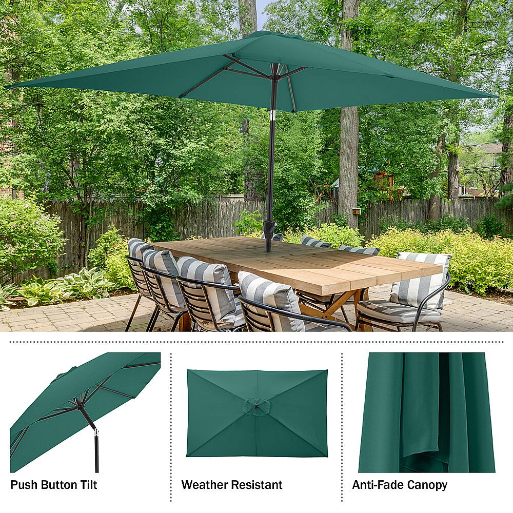 Customer Reviews Pure Garden 10Ft Rectangular Patio Umbrella Green 50LG1278 Best Buy