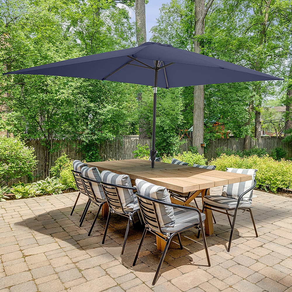 Best Buy: Pure Garden 10-Ft Rectangular Patio Umbrella Navy 50-LG1276